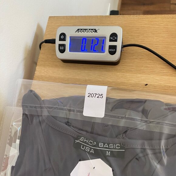 Shop Basic USA Dress Women Medium Gray Blouson Empire Surplice Short Sleeve NWT - Picture 11 of 11